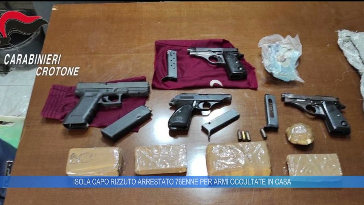 ISOLA CAPO RIZZUTO (KR):  ARRESTATO 76ENNE PER ARMI IN CASA