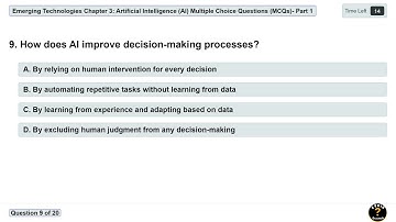 Emerging Technologies Chapter 3: Artificial Intelligence  (AI) MCQs Part 1 | #Freshman #MCQs