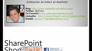 Q&A with MVP Jeremy Thake - SharePoint ShopTalk Spotlight 3.8.12