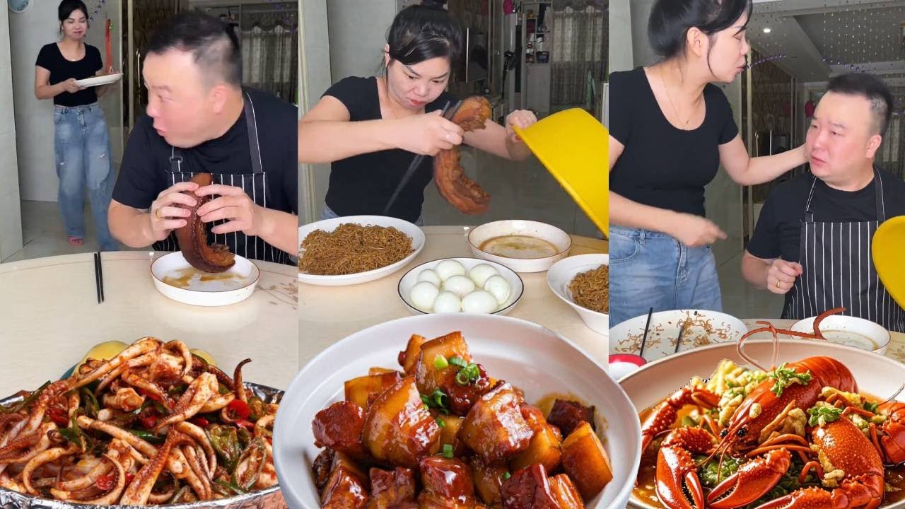 My stingy husband wanted to eat the braised pork alone, so I ate all the meat