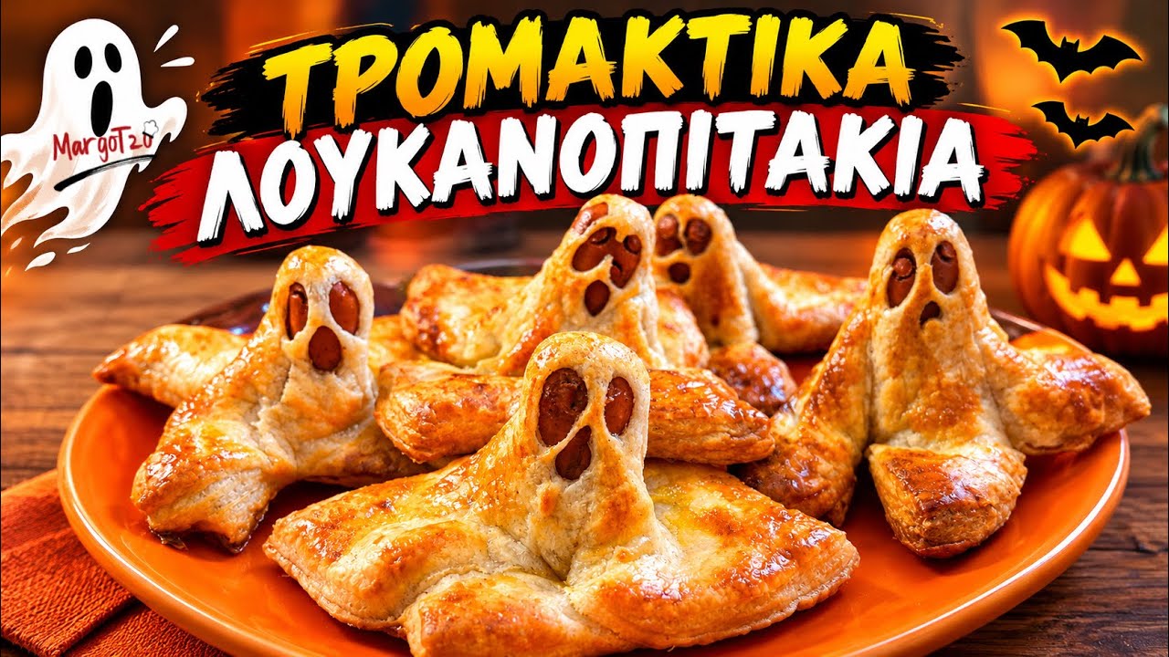 Τρομακτικά λουκανοπίτακια, νόστιμα με 3 μόνο υλικά | Scary sausage rolls, with only 3 ingredients. – Video