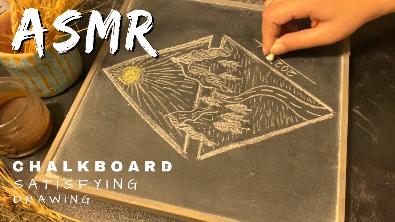 ASMR chalkboard/chalkboard sound/drawing with chalk/no talking video