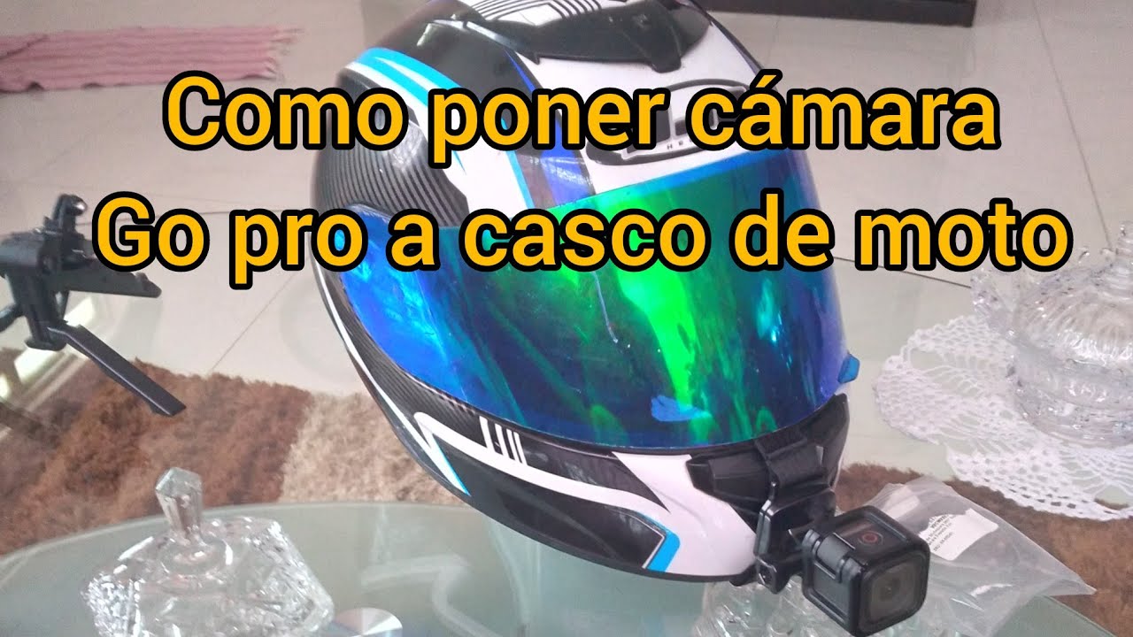 como colocar cámara gopro en casco