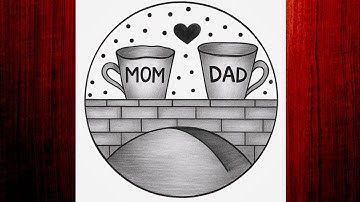 Easy circle scenery drawing /Easy drawing ideas for beginners/ How to draw pencil sketch drawing