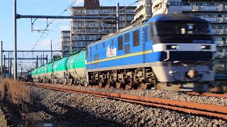 桃太郎EF210-358新塗装車タキ8876レとE231系のすれ違い