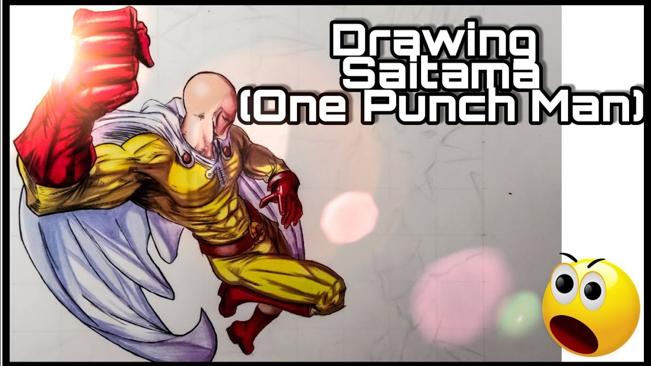 Drawing Saitama | Drawing One Punch Man With Colour Pencils | Drawing ...