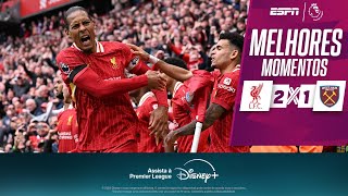 Thumbnail for LIVERPOOL vence o WEST HAM apesar de susto e fica mais próximo do TÍTULO da PREMIER LEAGUE