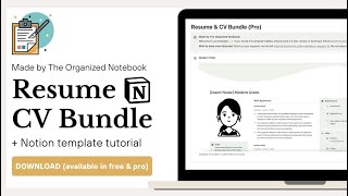 Build your Resume/CV through NOTION! (  Free Template Bundle)