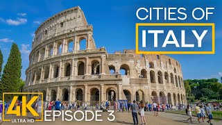 Cities of Italy in 4K UHD - Part 3 - Calm City Life of Rome, Tivoli, Bologna, Milan, Turin & Parma