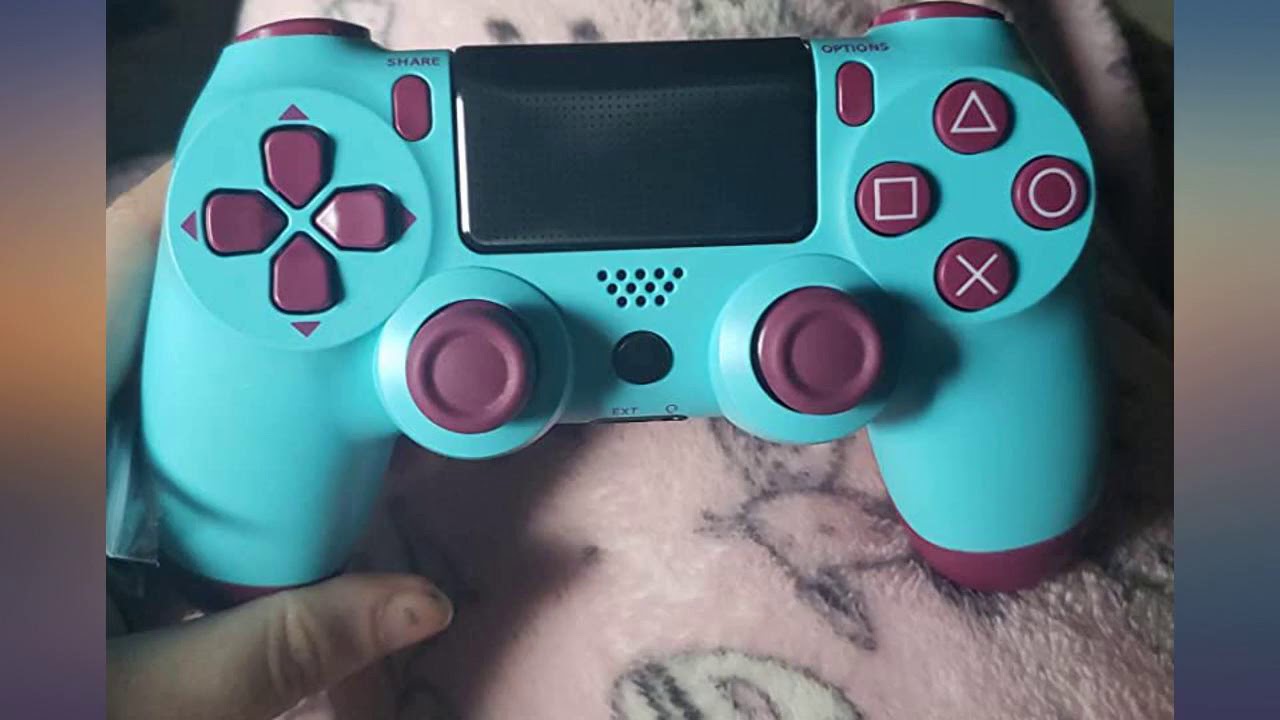 Wireless Controller for PS4, Remote for Playstation 4 with Charging Cable, Berry Blue Remo YouTube
