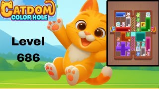 Catdom color hole level 686  solution and walkthrough for gameplay 