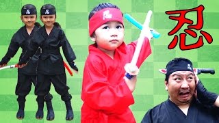 大惨事発生！！ちびっ子忍者の修行！寸劇 ごっこ遊び Catastrophe Ninja training himawari-CH