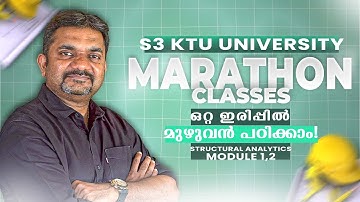 MARATHON CLASS | S3 2024 SCHEME | STRUCTURAL ANALYSIS  MODULE - 1,2 | ഒറ്റ ഇരുപ്പിൽ മുഴുവൻ പഠിക്കാം