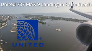 United 737 MAX 9 Landing in Palm Beach (PBI)