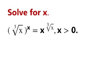 A nice exponential equation. | How to solve? | You should know the method.