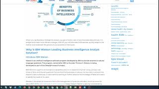 IBM Watson || Leading Business Intelligence Analyst Solution