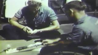 PRACTICING MORSE CODE ABOARD U.S. TANK LANDING SHIP AT SEA - 1945 - NO SOUND - COLOR