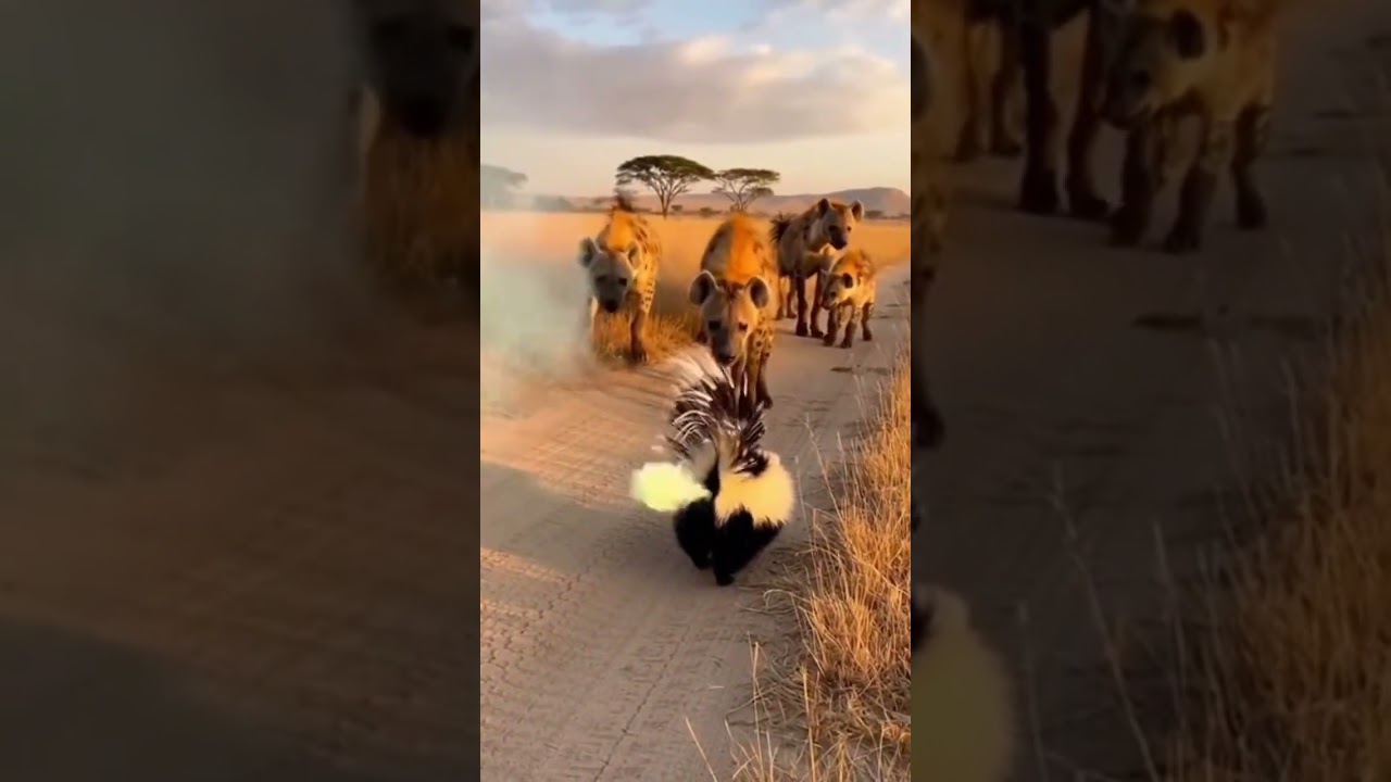 When the skunk hits ultimate… hyenas instantly regret it 💀 