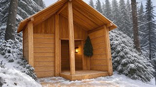 Off-Grid: Man Builds Log Cabin in Wild Forest 2025