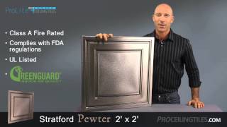Pewter - Stratford - 2x2 Ceiling Tile