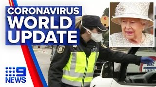 Coronavirus: Queen's emergency plan, French lockdown begins | Nine News Australia