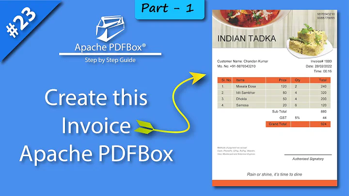 Apache PDFBox Invoice Tutorial, Pdfbox Invoice Example, Apache Pdfbox Invoice Example