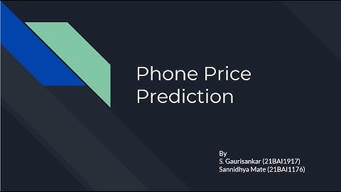 Phone Price Prediction Using AI
