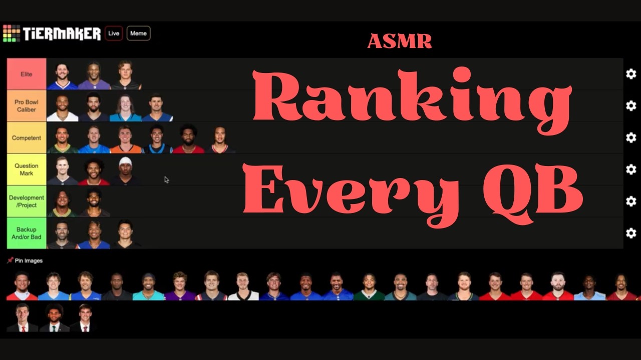 ASMR NFL 2026-2027 QB Tiers - Way Too Early Pre-Draft Edition