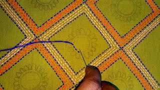 Hand embroidery orna/bed sheet/kameez all over work tutorial,সহজ ও সুন্দর করে সেলাই করা শিখুন