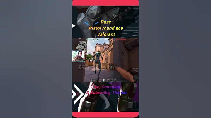 Pistol round Raze ace - valorant #shorts