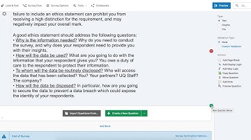 Qualtrics - Ethics Block & Skip Logic