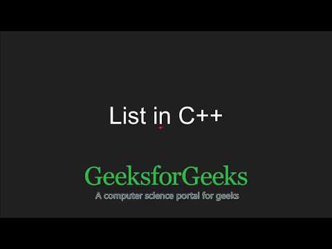 Video: Ce este lista în C++ cu exemplu?