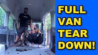 We Are Gutting the Interior of Our Ford Transit Camper Van | Camper Van Build Ep. 3