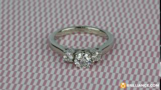Three Stone Diamond Engagement Ring in White Gold2