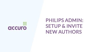 Philips SpeechLive - ADMIN - Setup &amp; invite new authors