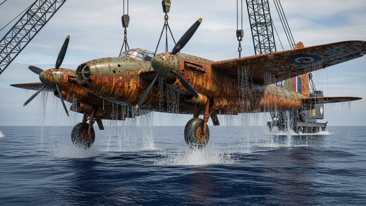 Restoration of Rusted British Racing Green de Havilland DH.98 Mosquito 1942