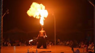 Check this fire dance in Dubai safari