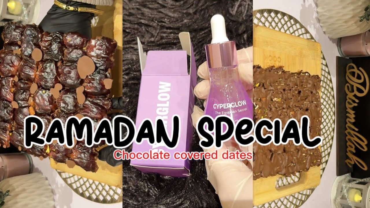 Chocolate covered/spread dates || trying new serum #recipe#serumfacial#blog @Muntaha’s lifestyle uk