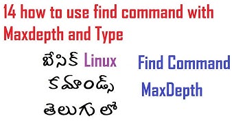 14 howto find command with maxdepth and type in linux commands Telugu బేసిక్ కమాండ్స్ ఇన్ తెలుగు