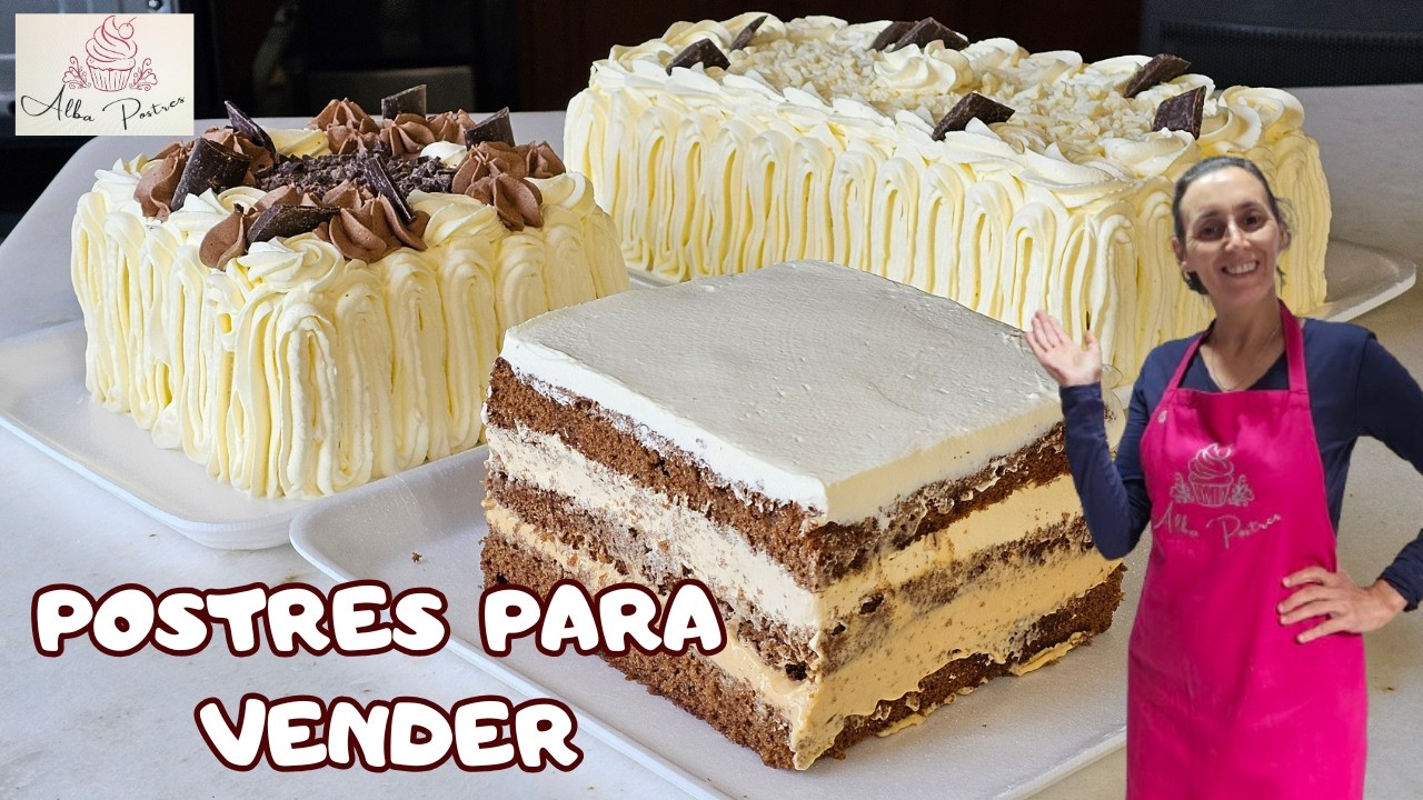 3 POSTRES DOBLE RELLENO, caramelo y vainilla, PARA VENDER, o deleitar a los tuyos!!