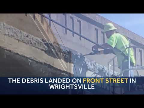 Chunks of Wrightsville/Columbia Bridge fall off