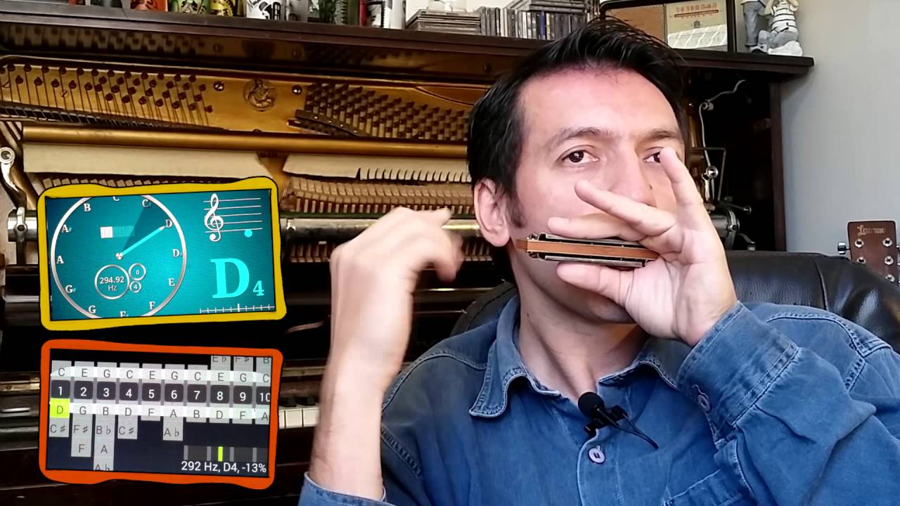 "Bend notes" na harmônica diatônica Orifício nº 1 aspirado. Fulano da