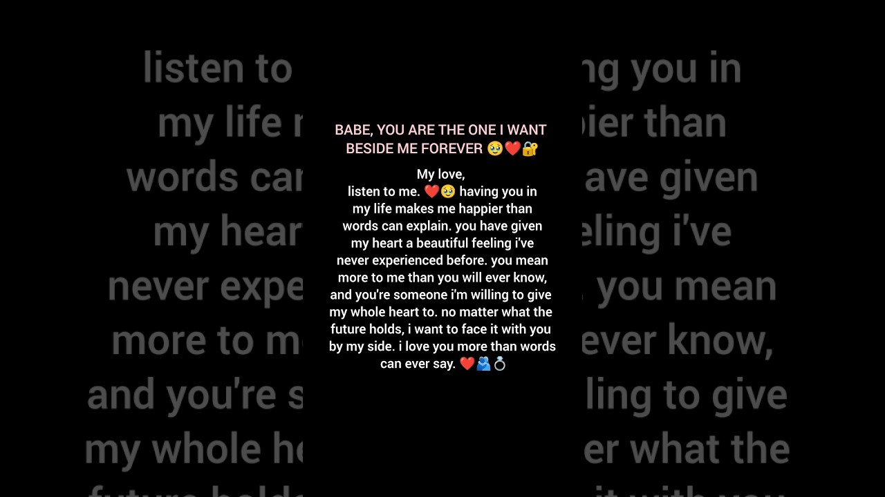 ❤️ Babe, you are the one i want beside me forever 🥹❤️🔐 #relationship #love