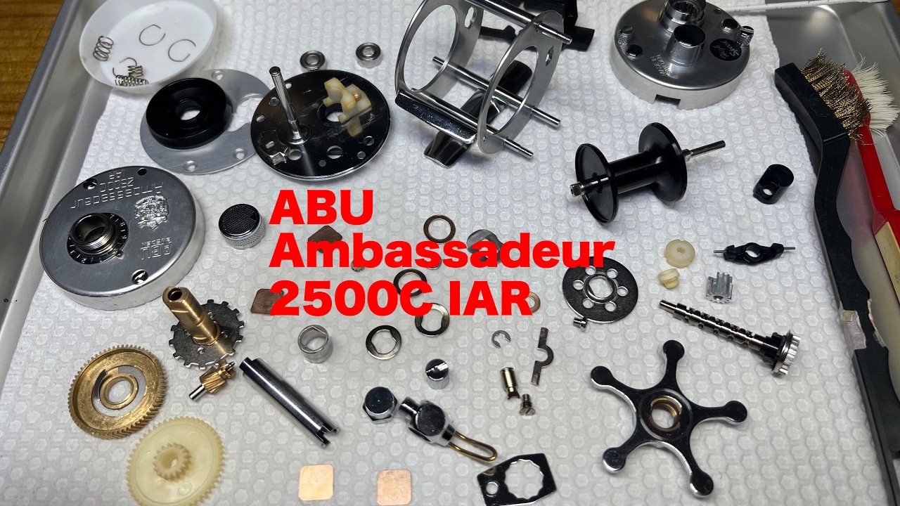 ABU ambassador 正影モデル ABU純正取り外し　　　木製ハンドル ABU Ambassadeur 2500C IAR ハンドル回転の逆転あり 分解洗浄後動作