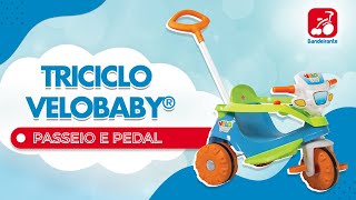 Motoca Triciclo Velobaby Passeio Com Pedal Para Menino