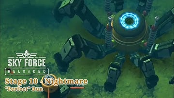 Sky Force Reloaded (2016) - Stage 10 Nightmare ("Perfect" Run, No Power Ups, HD 60fps)