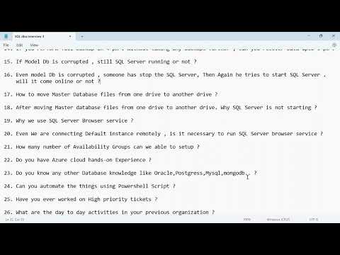 SQL DBA Interview