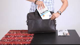 Aldabag's Anik leather briefcase demo