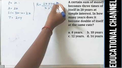 A certain sum of money becomes three times of itself in 20 years at simple interest. In how many yea