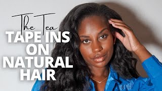 TAPE INS ON NATURAL HAIR UPDATE | washing tape ins, pros and cons, do I recommend them